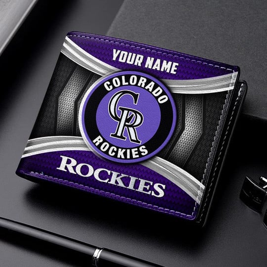 LIMITED EDITION - NEW CUSTOMIZED MLB30 COR COLORADO ROCKIES LEATHER WALLET