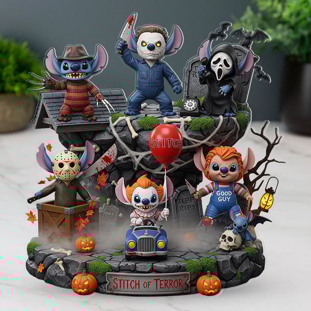 NEW PREMIUM STITCH HALLOWEEN ACRYLIC BLOCK PLAQUE GIFT