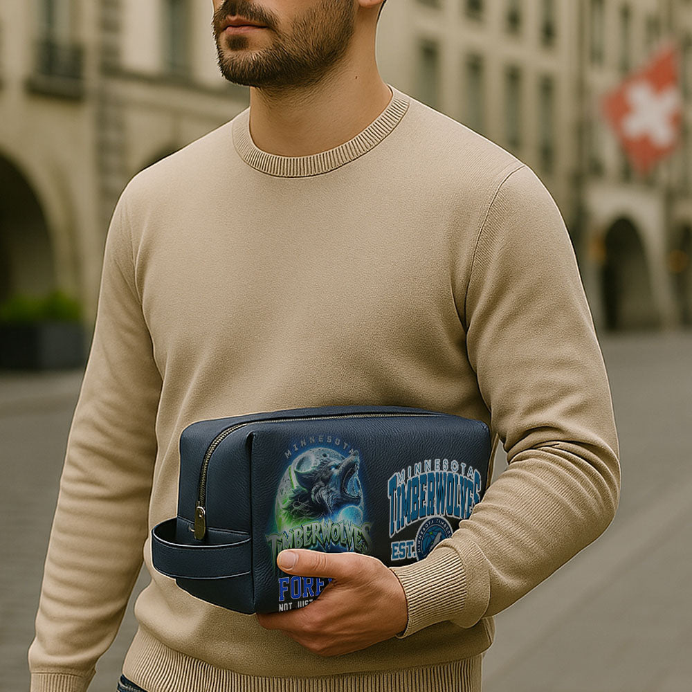 Minnesota Timberwolves Leather Toiletry Bag