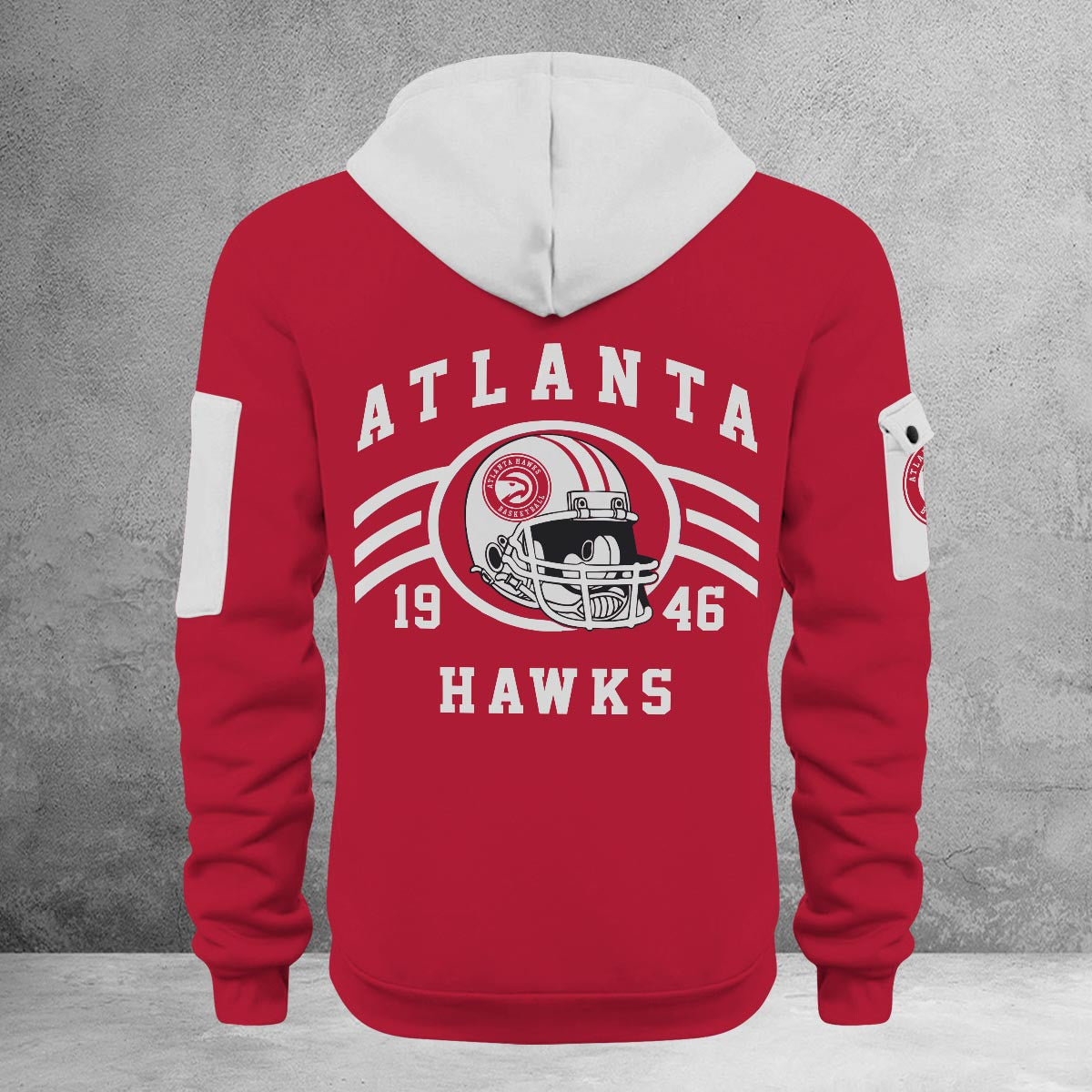 LIMITED EDITION - NEW CUSTOMIZED NBA17 AH ATLANTA HAWKS QUARTER ZIP HOODIE