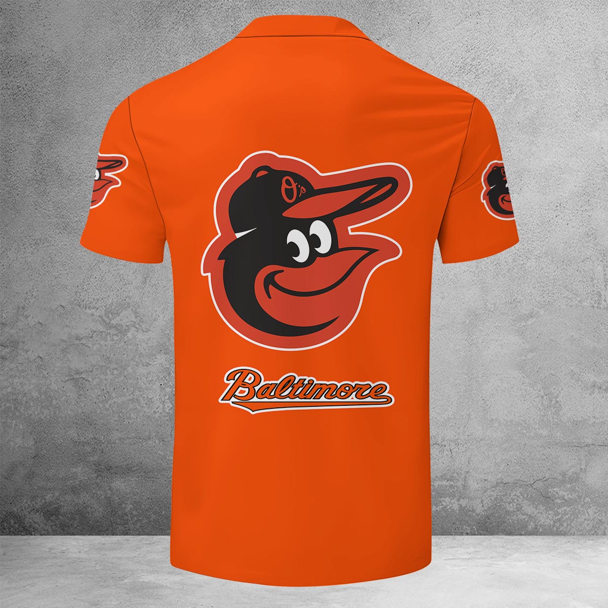 LIMITED EDITION - NEW CUSTOMIZED MLB25 BOS BALTIMORE ORIOLES ZIP POLO SHIRT