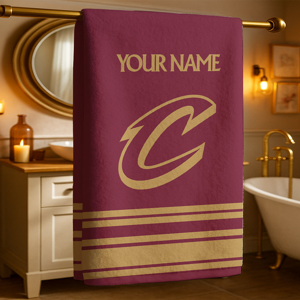 LIMITED EDITION - NEW CUSTOMIZED NBA02 CC CLEVELAND CAVALIERS BEACH & BATH TOWEL