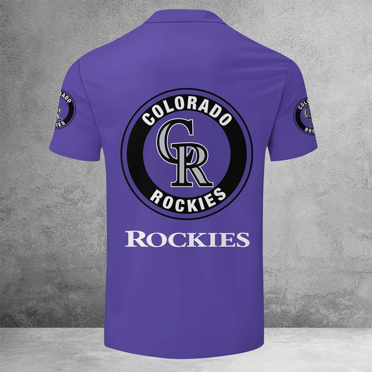 LIMITED EDITION - NEW CUSTOMIZED MLB30 COR COLORADO ROCKIES ZIP POLO SHIRT