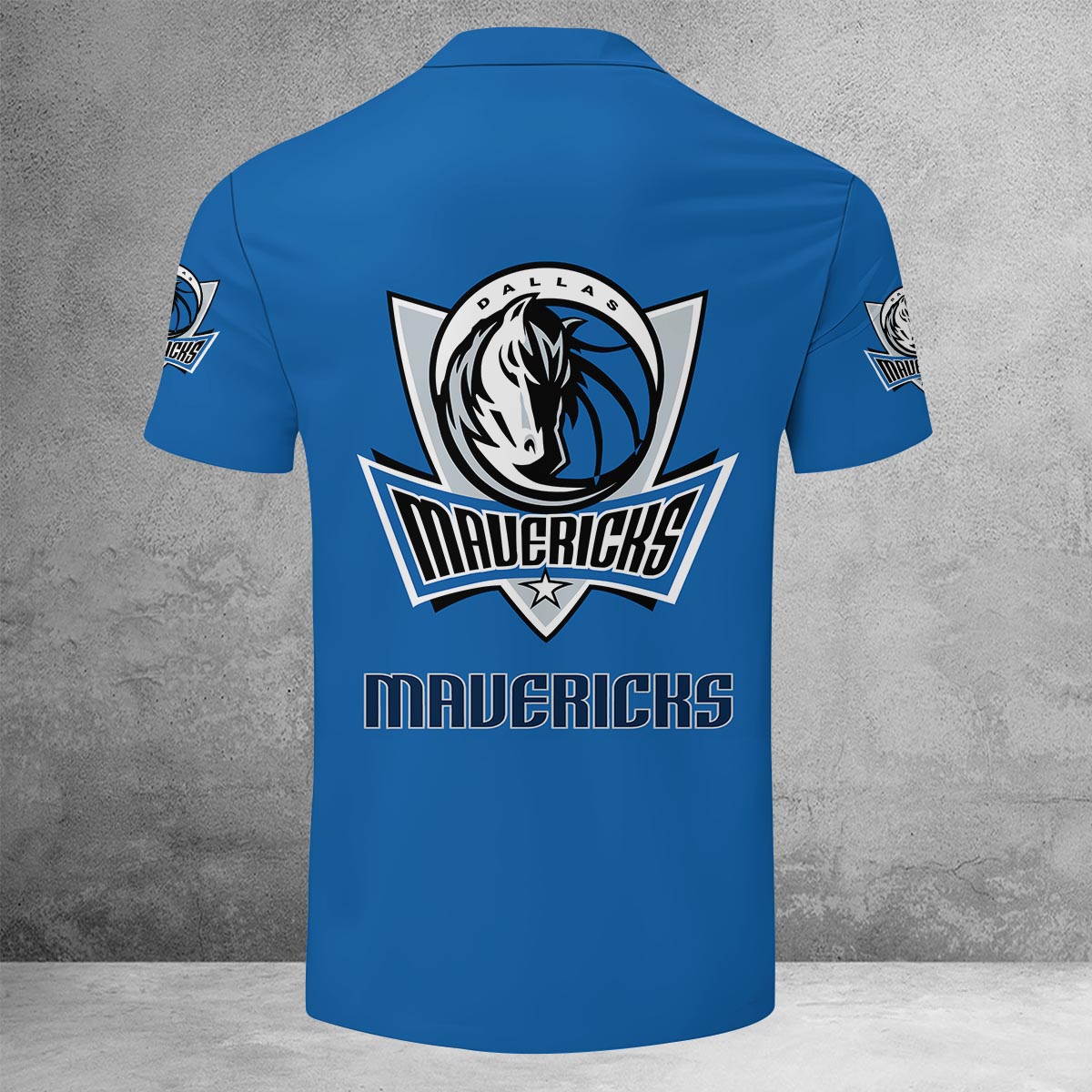 LIMITED EDITION - NEW CUSTOMIZED NBA18 DM DALLAS MAVERICKS ZIP POLO SHIRT