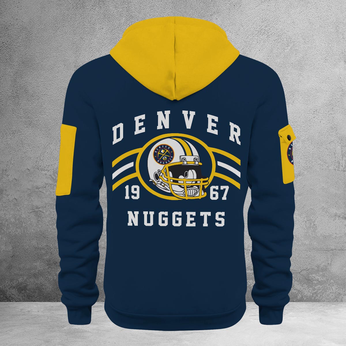 LIMITED EDITION - NEW CUSTOMIZED NBA08 DN DENVER NUGGETS QUARTER ZIP HOODIE