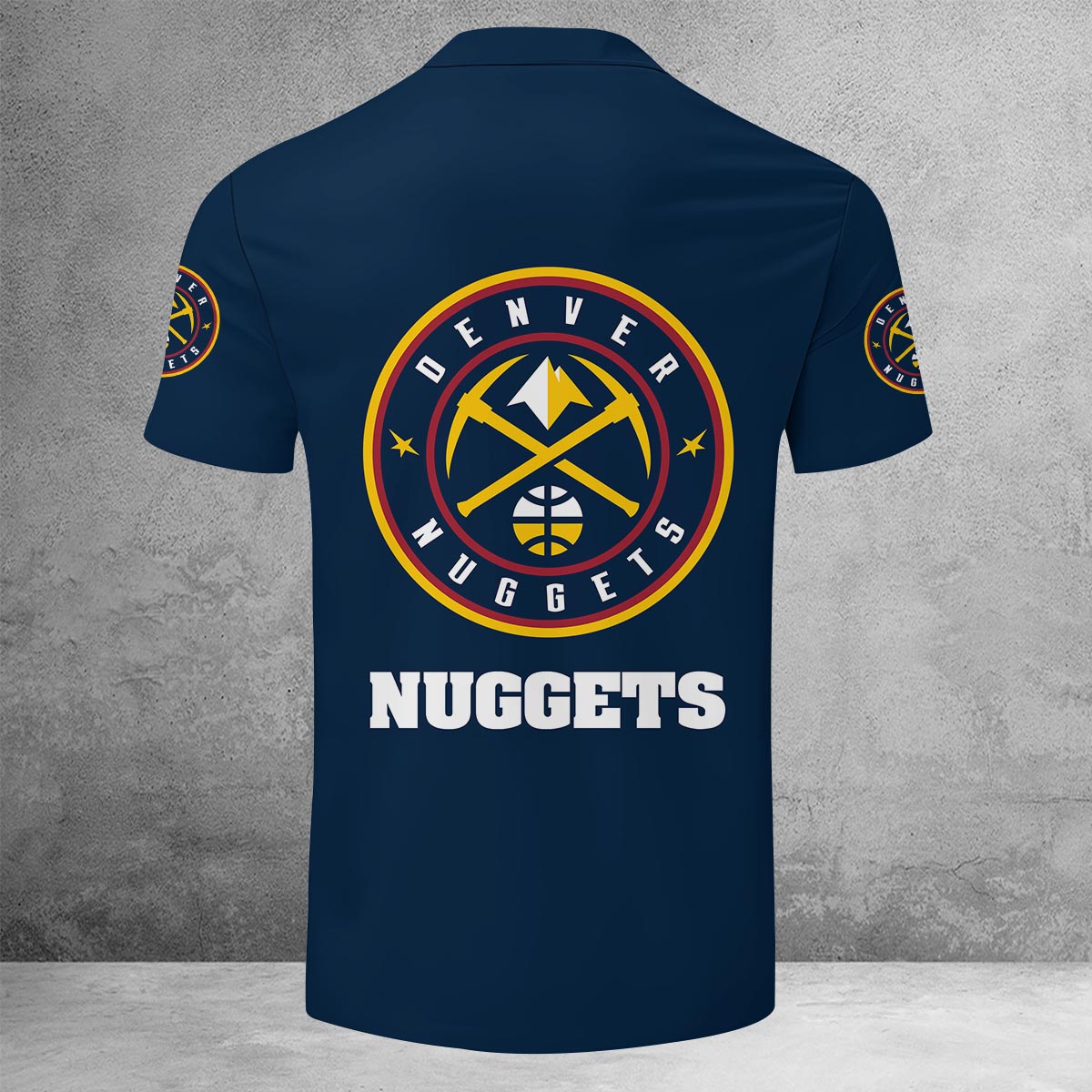 LIMITED EDITION - NEW CUSTOMIZED NBA08 DN DENVER NUGGETS ZIP POLO SHIRT