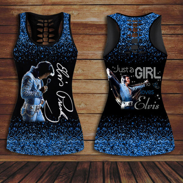 New Premium Elvis Presley Leggings & Hollow Tank Top Set - EVPLCAO01