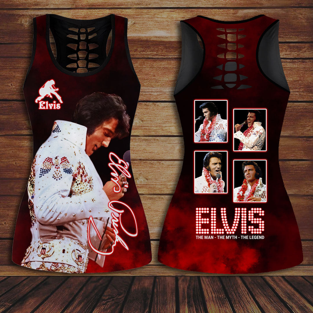 New Premium Elvis Presley Leggings & Hollow Tank Top Set - EVPLCAO02