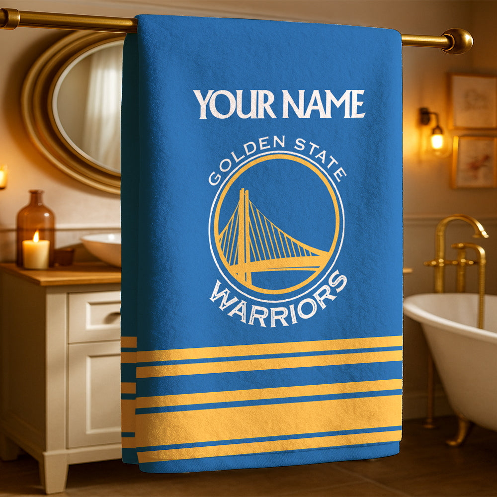 LIMITED EDITION - NEW CUSTOMIZED NBA12 GS GOLDEN STATE WARRIORS BEACH & BATH TOWEL