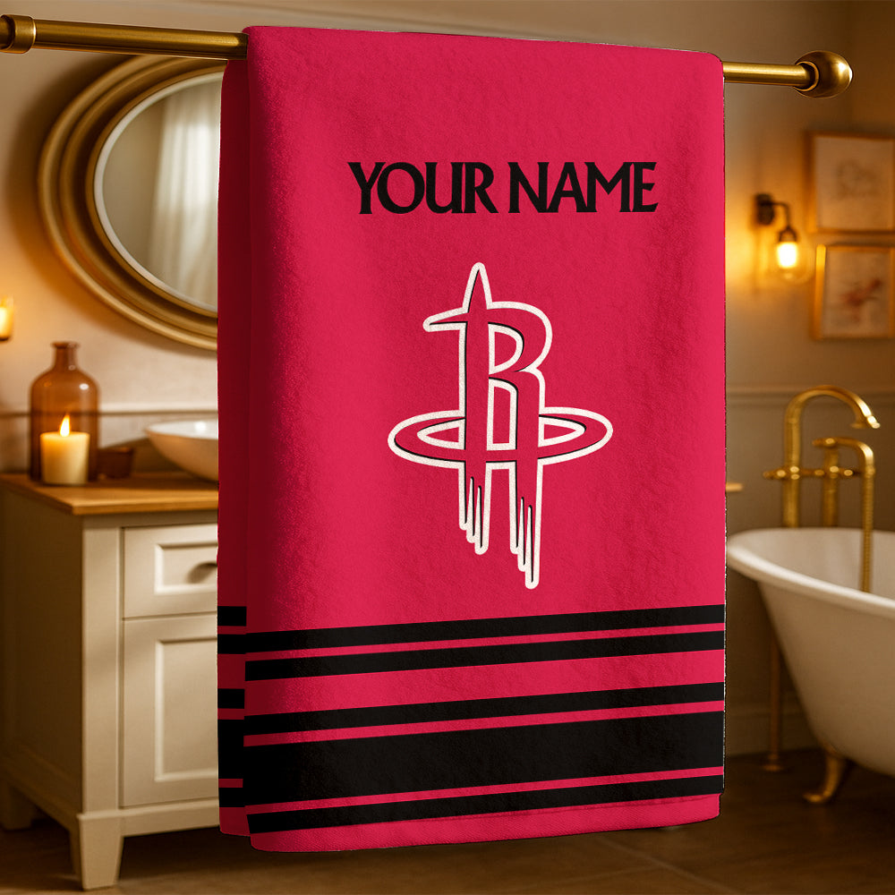 LIMITED EDITION - NEW CUSTOMIZED NBA07 HR HOUSTON ROCKETS BEACH & BATH TOWEL