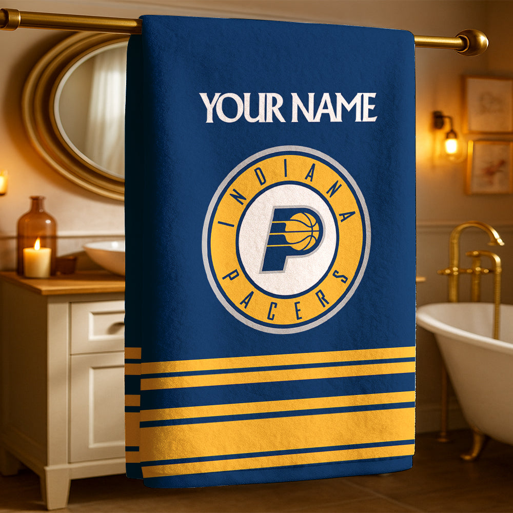 LIMITED EDITION - NEW CUSTOMIZED NBA06 IP INDIANA PACERS BEACH & BATH TOWEL
