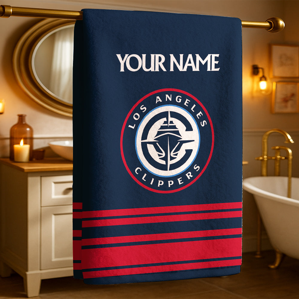 LIMITED EDITION - NEW CUSTOMIZED NBA10 LC LOS ANGELES CLIPPERS BEACH & BATH TOWEL