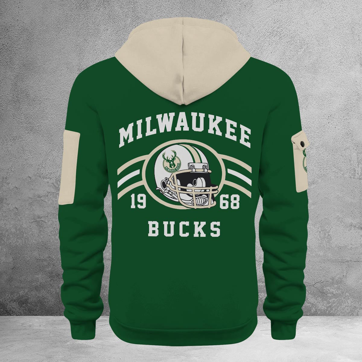 LIMITED EDITION - NEW CUSTOMIZED NBA11 MB MILWAUKEE BUCKS QUARTER ZIP HOODIE