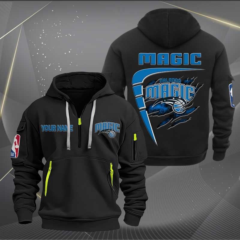 LIMITED EDITION - NEW CUSTOMIZED NBA15 OM ORLANDO MAGIC QUARTER ZIP HOODIE