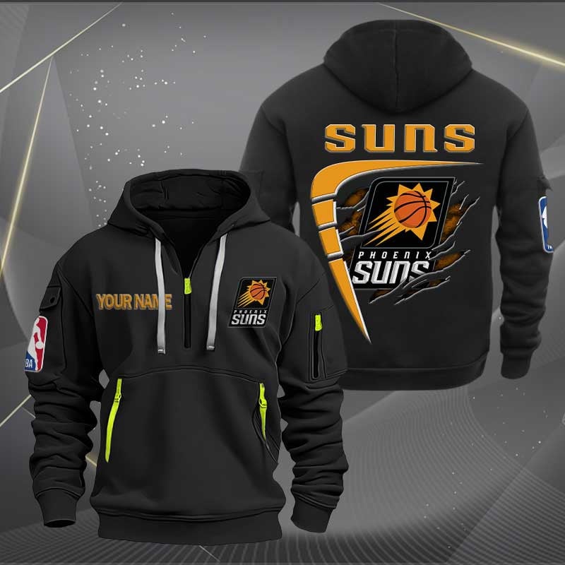 LIMITED EDITION - NEW CUSTOMIZED NBA21 PS PHOENIX SUNS QUARTER ZIP HOODIE