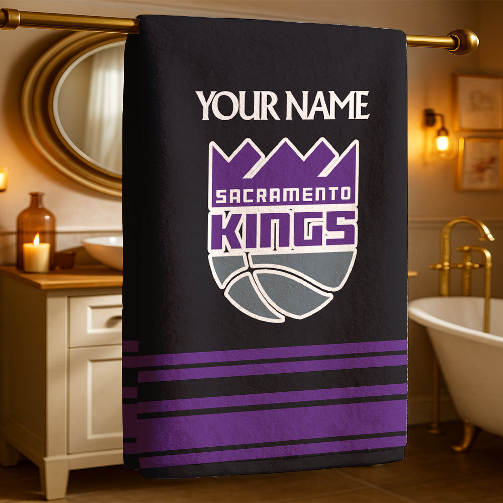 LIMITED EDITION - NEW CUSTOMIZED NBA16 SK SACRAMENTO KINGS BEACH & BATH TOWEL