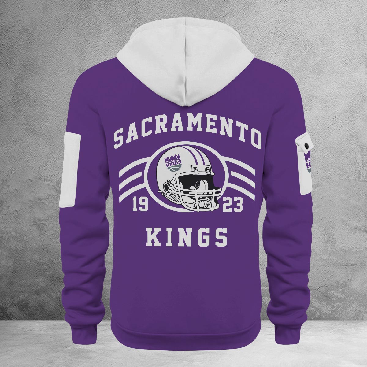 LIMITED EDITION - NEW CUSTOMIZED NBA16 SK SACRAMENTO KINGS QUARTER ZIP HOODIE
