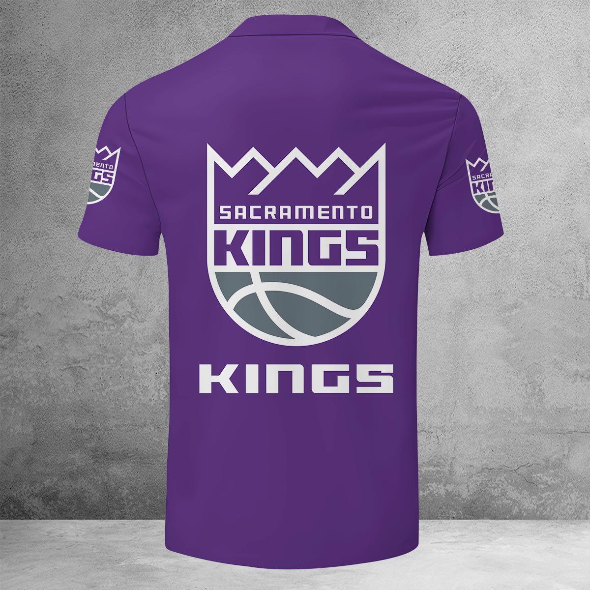 LIMITED EDITION - NEW CUSTOMIZED NBA16 SK SACRAMENTO KINGS ZIP POLO SHIRT