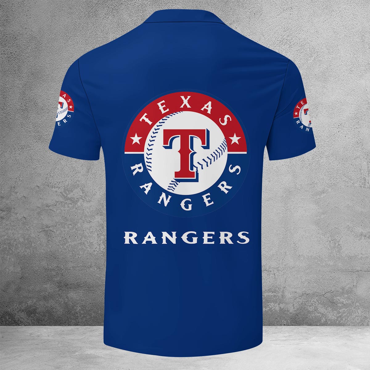 LIMITED EDITION - NEW CUSTOMIZED MLB08 TRS TEXAS RANGERS ZIP POLO SHIRT