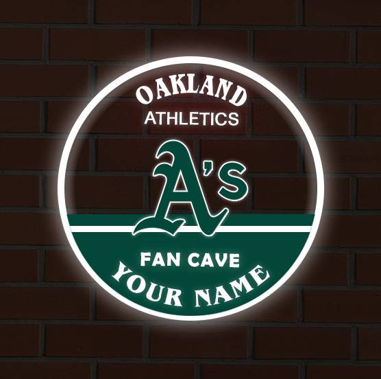 LIMITED EDITION - NEW CUSTOMIZED MLB23 OAS OAKLAND ATHLETICS LED LIGHT WALL DECOR