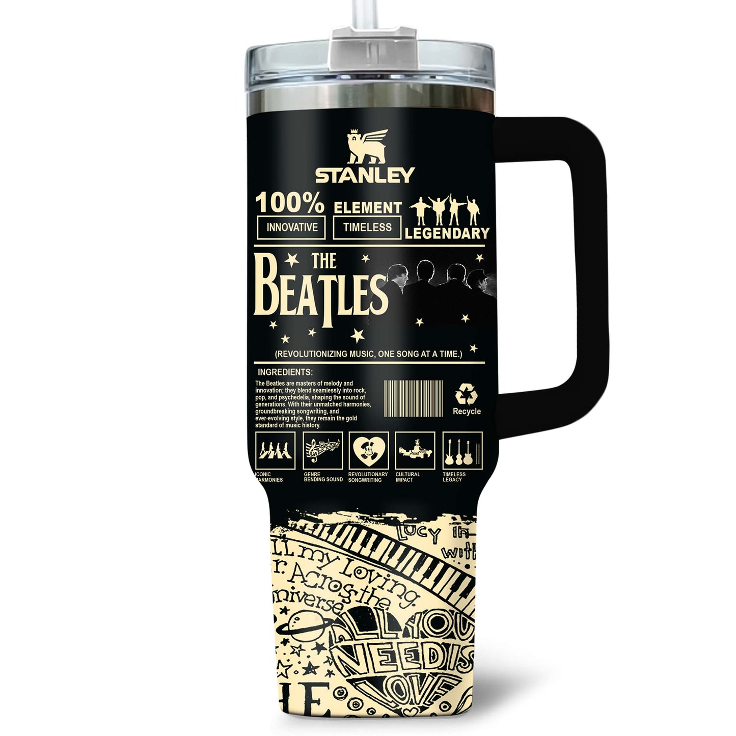 NEW PREMIUM THE BEATLES 40OZ TUMBLER