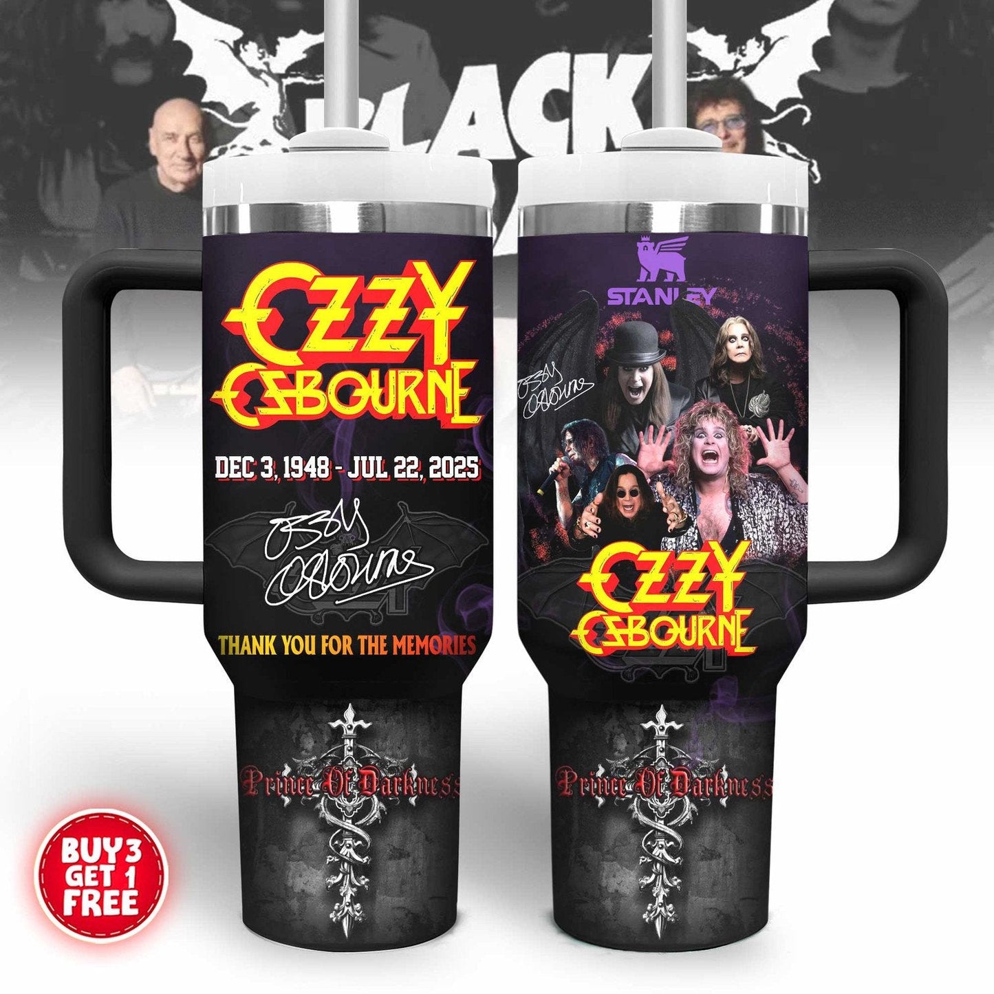 NEW PREMIUM BLACK SABBATH  X OZZY OSBOURNE 40 OZ TUMBLER