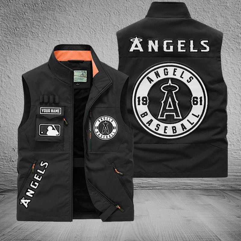 LIMITED EDITION - NEW CUSTOMIZED MLB27 LAA LOS ANGELES ANGELS SLEEVELESS VEST