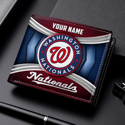 LIMITED EDITION - NEW CUSTOMIZED MLB28 WNS WASHINGTON NATIONALS LEATHER WALLET