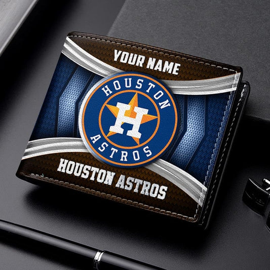 LIMITED EDITION - NEW CUSTOMIZED MLB10 HAS HOUSTON ASTROS LEATHER WALLET