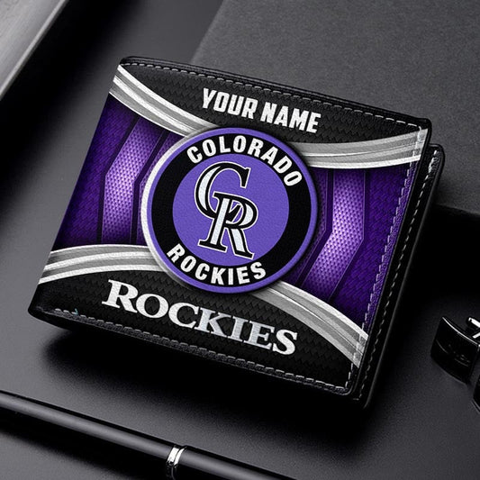 LIMITED EDITION - NEW CUSTOMIZED MLB30 COR COLORADO ROCKIES LEATHER WALLET