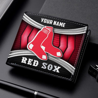 LIMITED EDITION - NEW CUSTOMIZED MLB03 BRS BOSTON RED SOX LEATHER WALLET