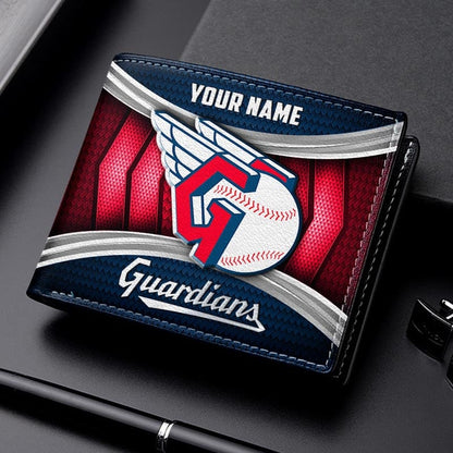 LIMITED EDITION - NEW CUSTOMIZED MLB13 CGS CLEVELAND GUARDIANS LEATHER WALLET