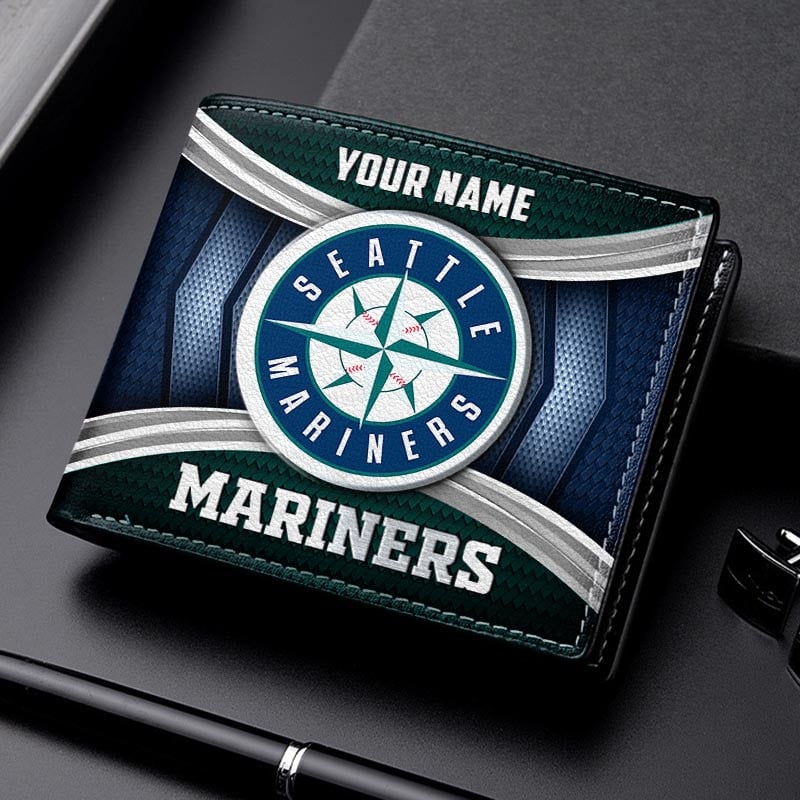 LIMITED EDITION - NEW CUSTOMIZED MLB14 SMS SEATTLE MARINERS LEATHER WALLET