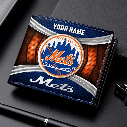 LIMITED EDITION - NEW CUSTOMIZED MLB17 NYM NEW YORK METS LEATHER WALLET