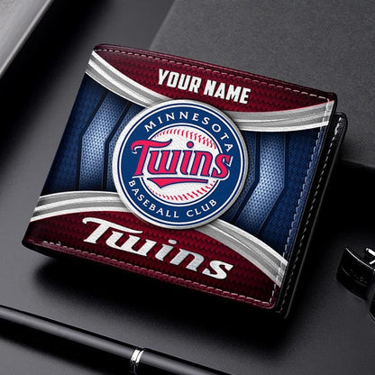 LIMITED EDITION - NEW CUSTOMIZED MLB22 MTS MINNESOTA TWINS LEATHER WALLET