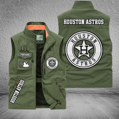 LIMITED EDITION - NEW CUSTOMIZED MLB10 HAS HOUSTON ASTROS SLEEVELESS VEST
