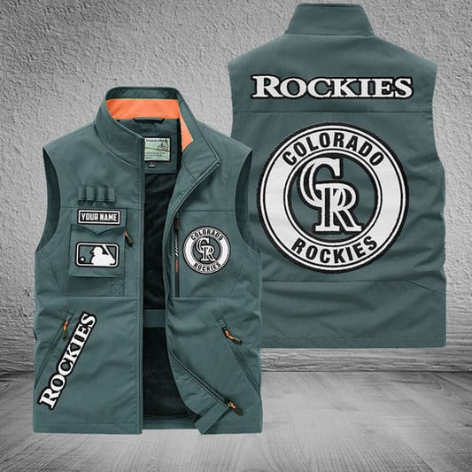 LIMITED EDITION - NEW CUSTOMIZED MLB30 COR COLORADO ROCKIES SLEEVELESS VEST