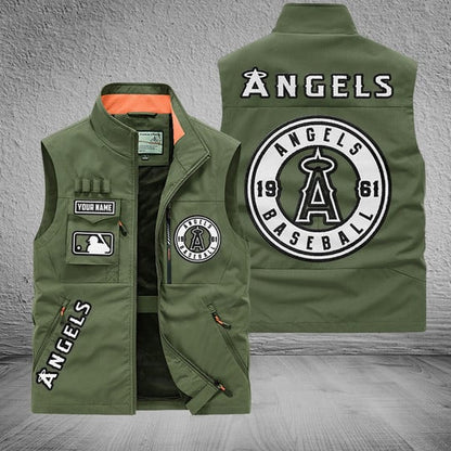 LIMITED EDITION - NEW CUSTOMIZED MLB27 LAA LOS ANGELES ANGELS SLEEVELESS VEST