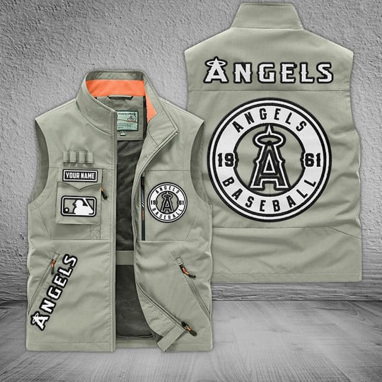 LIMITED EDITION - NEW CUSTOMIZED MLB27 LAA LOS ANGELES ANGELS SLEEVELESS VEST