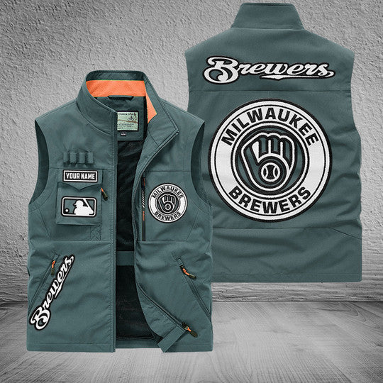 LIMITED EDITION - NEW CUSTOMIZED MLB15 MBS MILWAUKEE BREWERS SLEEVELESS VEST