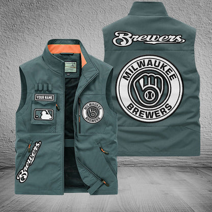 LIMITED EDITION - NEW CUSTOMIZED MLB15 MBS MILWAUKEE BREWERS SLEEVELESS VEST