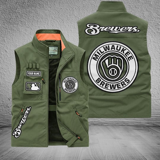 LIMITED EDITION - NEW CUSTOMIZED MLB15 MBS MILWAUKEE BREWERS SLEEVELESS VEST