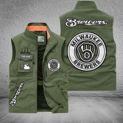 LIMITED EDITION - NEW CUSTOMIZED MLB15 MBS MILWAUKEE BREWERS SLEEVELESS VEST