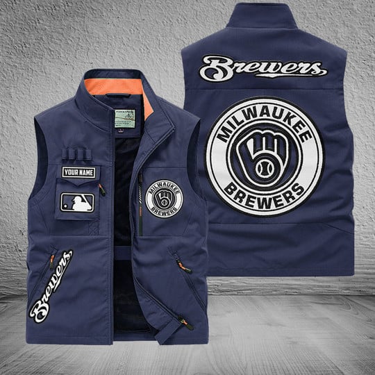 LIMITED EDITION - NEW CUSTOMIZED MLB15 MBS MILWAUKEE BREWERS SLEEVELESS VEST