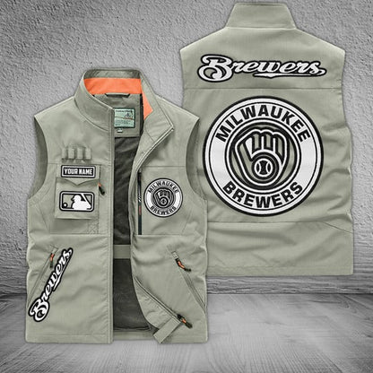 LIMITED EDITION - NEW CUSTOMIZED MLB15 MBS MILWAUKEE BREWERS SLEEVELESS VEST