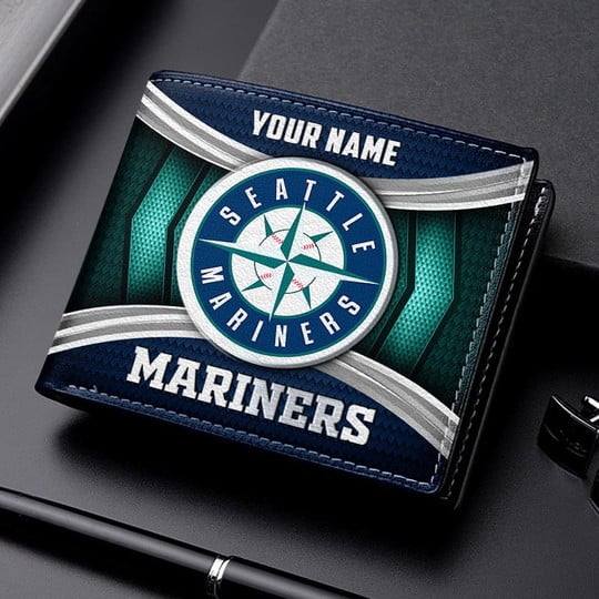 LIMITED EDITION - NEW CUSTOMIZED MLB14 SMS SEATTLE MARINERS LEATHER WALLET