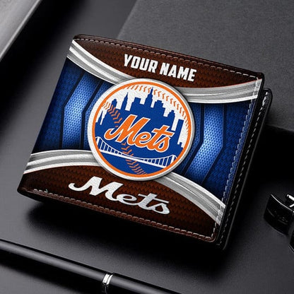 LIMITED EDITION - NEW CUSTOMIZED MLB17 NYM NEW YORK METS LEATHER WALLET