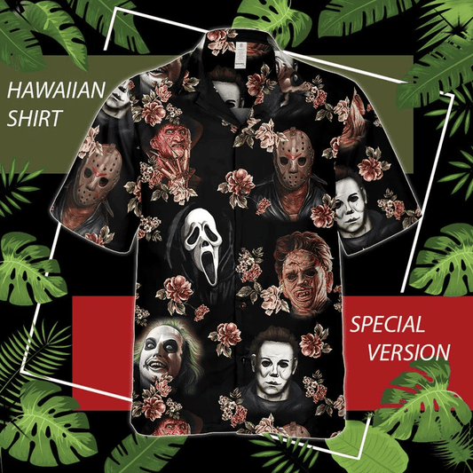 FLORAL HORROR MOVIE CHARACTERS HAWAIIAN SHIRT SPECIAL EDITION GIFT FOR FANS