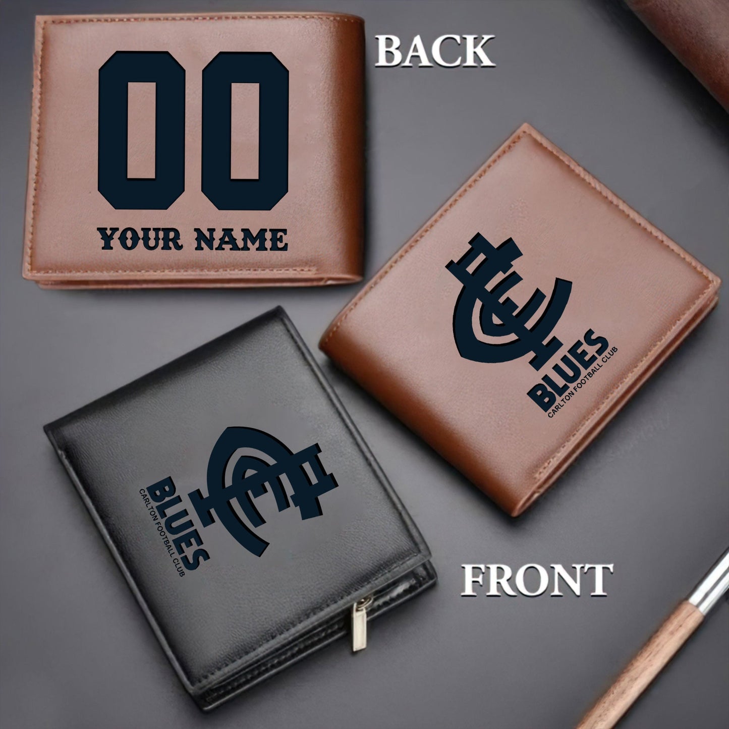 Limited Edition - New Customized Black & Brown Men Leather Wallet