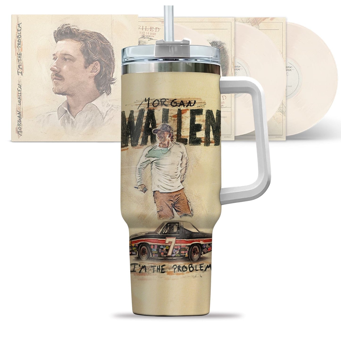 Morgan Wallen Premium 40OZ Tumbler With Handle